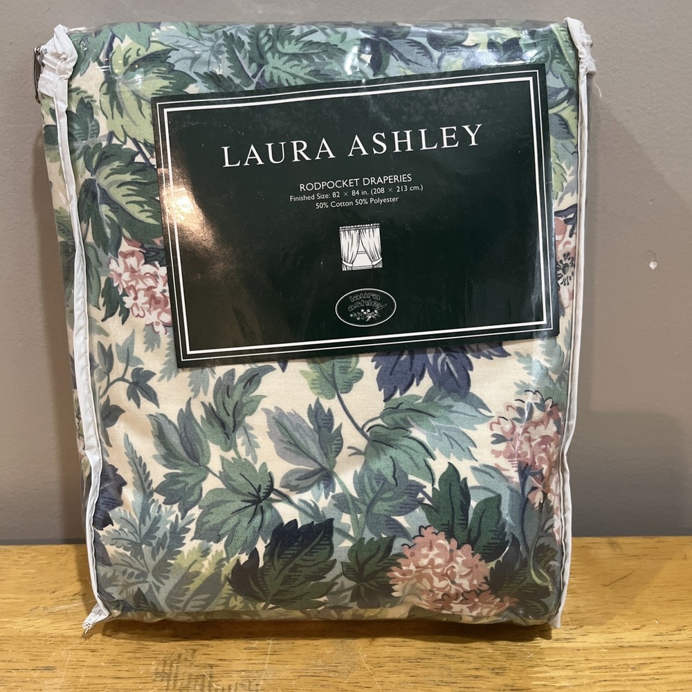 Laura Ashley ASHBOURNE Lined Rod Pocket Drapes 82 x 84 NIP NEW-3 Available